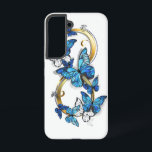 Symbol Infinity of Blue Morpho Butterflies Samsung Galaxy Case<br><div class="desc">Symbol infinity of gold,  decorated with realistic blue butterflies morpho on a white background. Design with butterflies. Morpho. Design with blue butterflies morpho.</div>