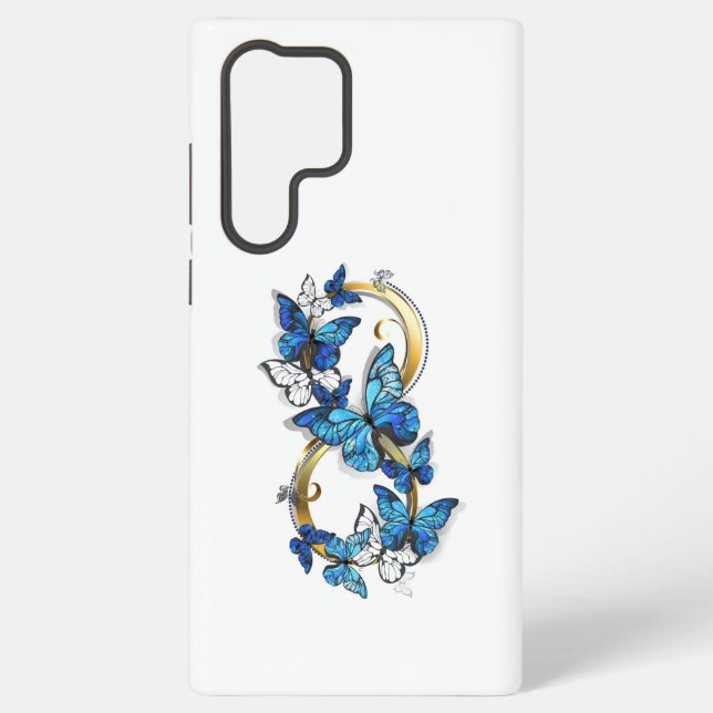 Symbol Infinity of Blue Morpho Butterflies Samsung Galaxy S22 Ultra Case (Back)