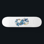 Symbol Infinity of Blue Morpho Butterflies Skateboard<br><div class="desc">Symbol infinity of gold,  decorated with realistic blue butterflies morpho on a white background. Design with butterflies. Morpho. Design with blue butterflies morpho.</div>