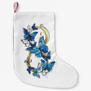 Symbol Infinity of Blue Morpho Butterflies Small Christmas Stocking