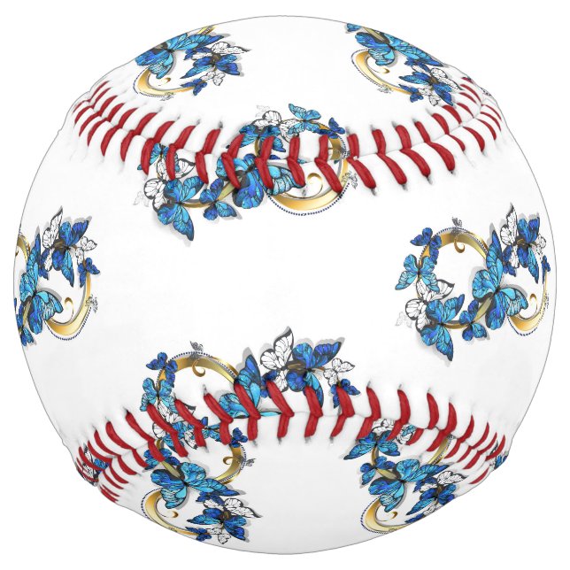 Symbol Infinity of Blue Morpho Butterflies Softball (Front)