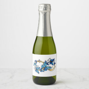 Symbol Infinity of Blue Morpho Butterflies Sparkling Wine Label
