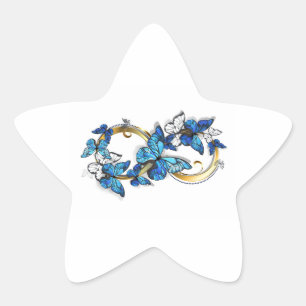 Symbol Infinity of Blue Morpho Butterflies Star Sticker