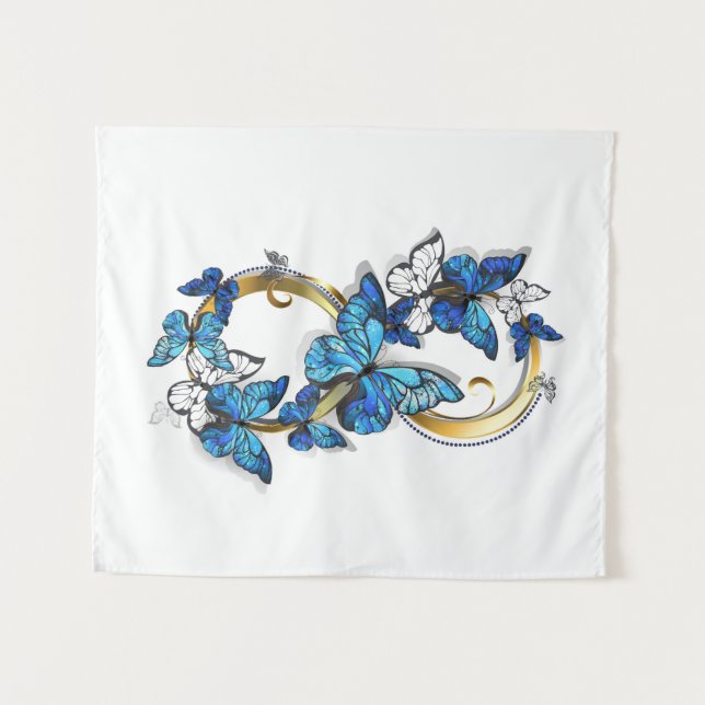 Symbol Infinity of Blue Morpho Butterflies Tapestry (Front (Horizontal))
