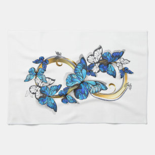 Symbol Infinity of Blue Morpho Butterflies Tea Towel
