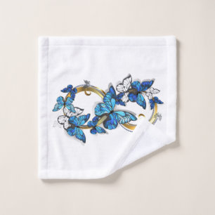 Symbol Infinity of Blue Morpho Butterflies Wash Cloth