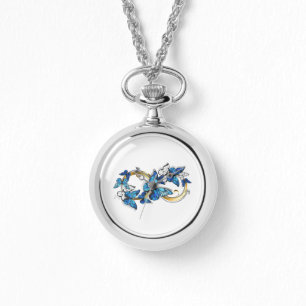 Symbol Infinity of Blue Morpho Butterflies Watch