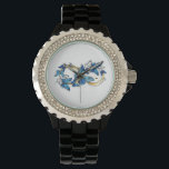 Symbol Infinity of Blue Morpho Butterflies Watch<br><div class="desc">Symbol infinity of gold, decorated with realistic blue butterflies morpho on a white background. Design with butterflies. Morpho. Design with blue butterflies morpho.</div>