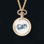 Symbol Infinity of Blue Morpho Butterflies Watch<br><div class="desc">Symbol infinity of gold, decorated with realistic blue butterflies morpho on a white background. Design with butterflies. Morpho. Design with blue butterflies morpho.</div>