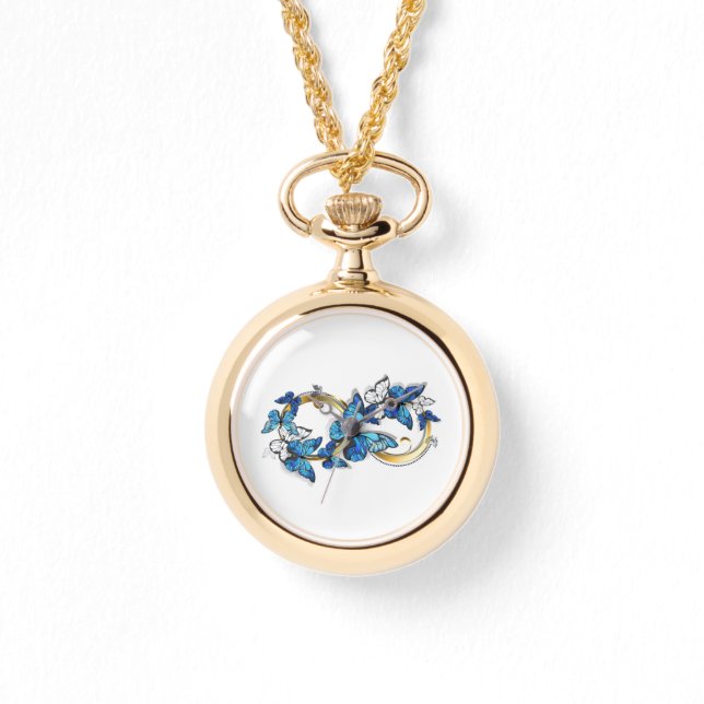 Symbol Infinity of Blue Morpho Butterflies Watch (Front)