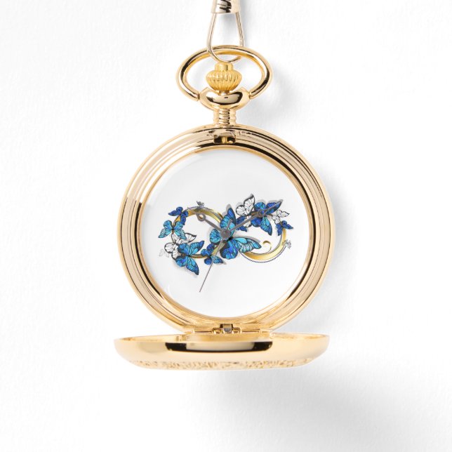 Symbol Infinity of Blue Morpho Butterflies Watch (Front)