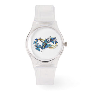 Symbol Infinity of Blue Morpho Butterflies Watch