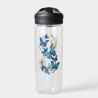 Symbol Infinity of Blue Morpho Butterflies Water Bottle