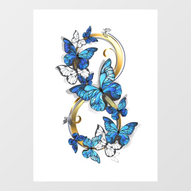 Symbol Infinity of Blue Morpho Butterflies Window Cling (Sheet)
