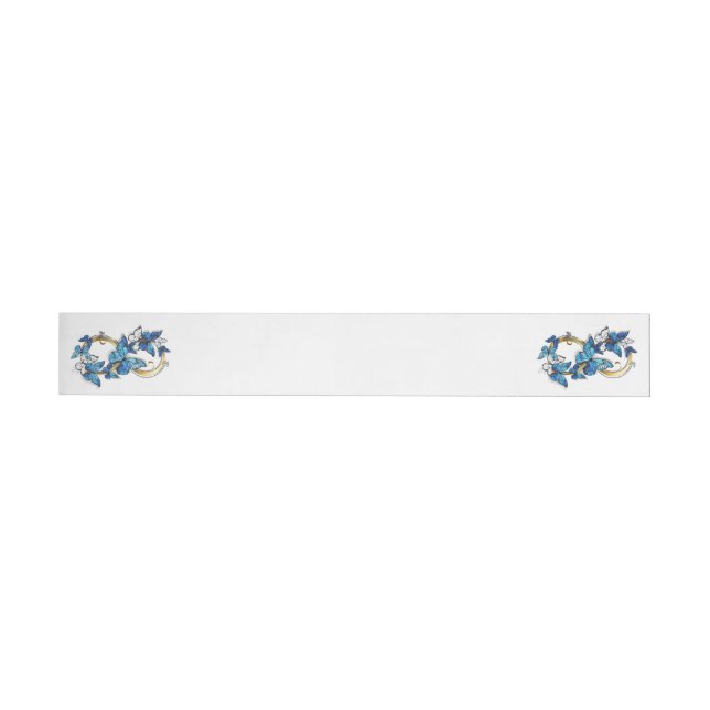 Symbol Infinity of Blue Morpho Butterflies Wraparound Address Label (Individual)