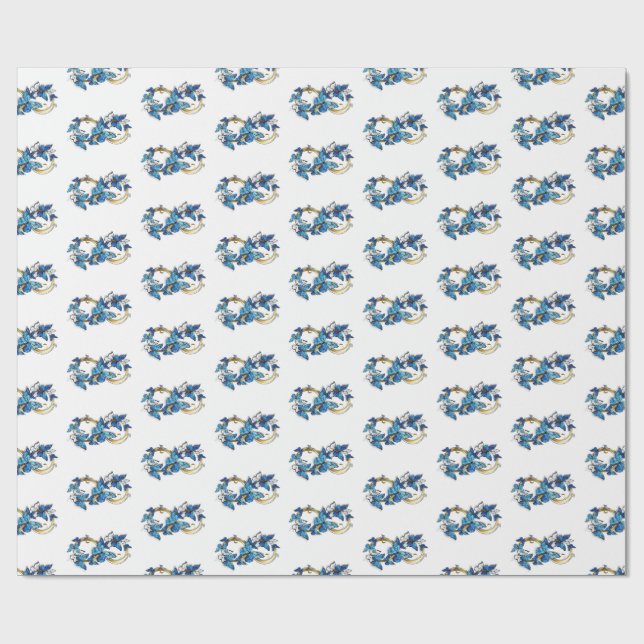 Symbol Infinity of Blue Morpho Butterflies Wrapping Paper (Flat)