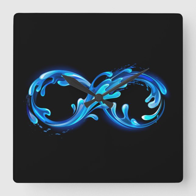 Symbol Infinity of Cold Clear Water Square Wall Clock (Front)