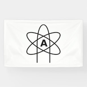 Symbol of Atheism (Atom Emblem) Banner