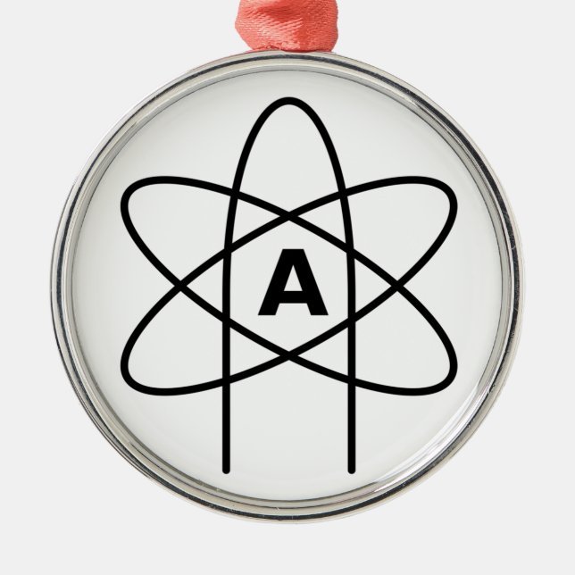 Symbol of Atheism (Atom Emblem) Metal Tree Decoration (Front)