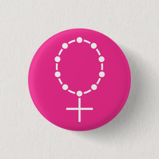symbol of feminism and faith 3 cm round badge