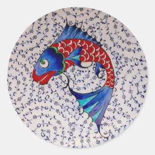 Symbol of Fortune Good Luck Koi Fish Classic Round Sticker