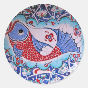 Symbol of Fortune / Tile art Classic Round Sticker