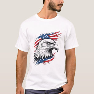 Symbol of Freedom – Bald Eagle with American Flag T-Shirt
