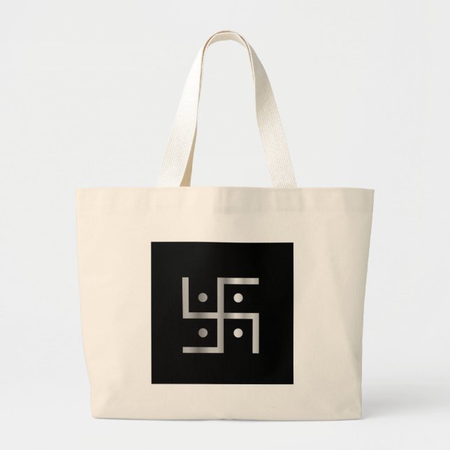 Symbol of Hinduism Swastika Large Tote Bag (Front)