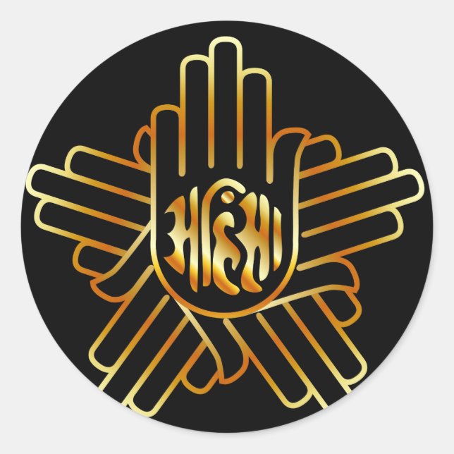 Symbol of Jainism in gold Classic Round Sticker (Front)