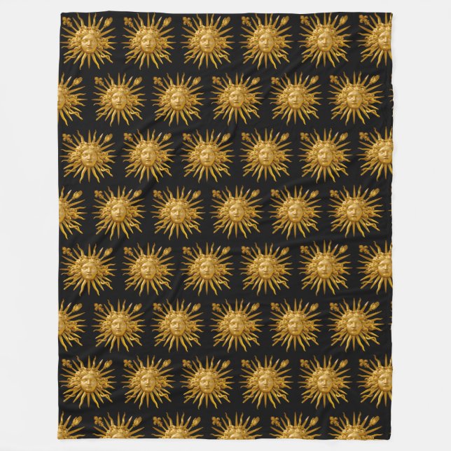 Symbol of Louis XIV the Sun King Fleece Blanket (Front)