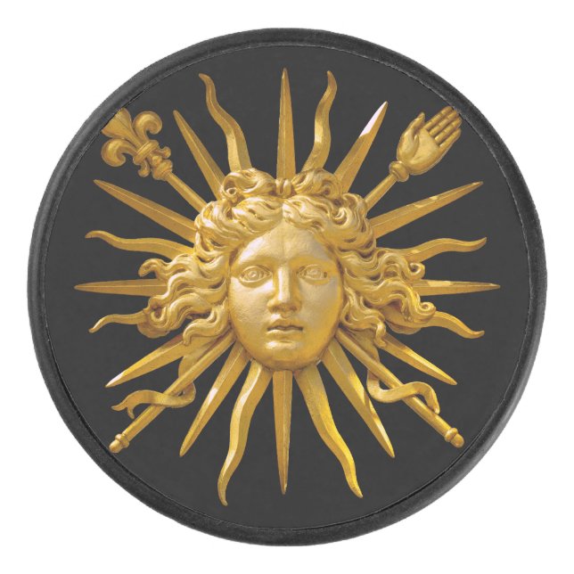 Symbol of Louis XIV the Sun King Hockey Puck (Front)