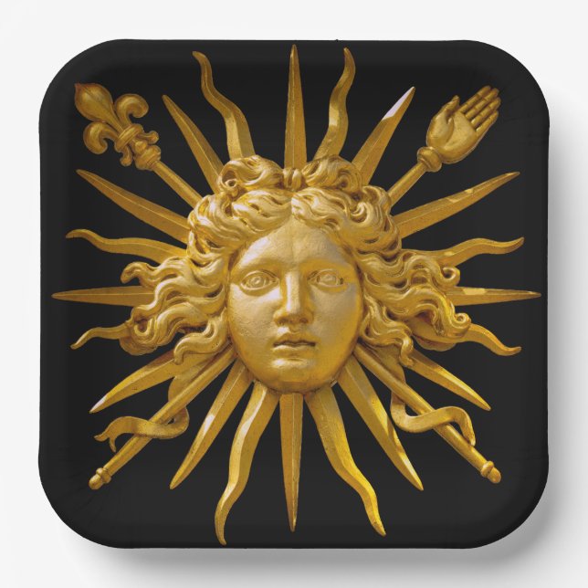 Symbol of Louis XIV the Sun King Paper Plate (Front)