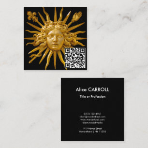 Symbol of Louis XIV the Sun King - QR Code Square Business Card