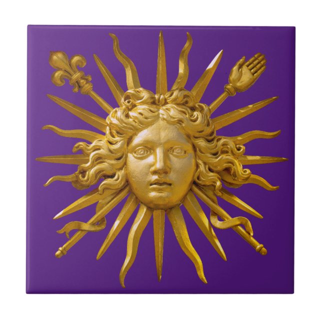Symbol of Louis XIV the Sun King Tile (Front)