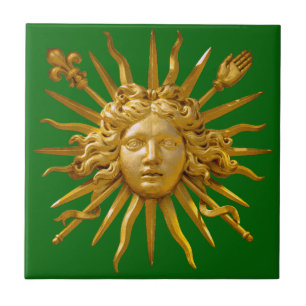 Symbol of Louis XIV the Sun King Tile