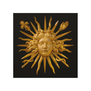 Symbol of Louis XIV the Sun King Wood Wall Art