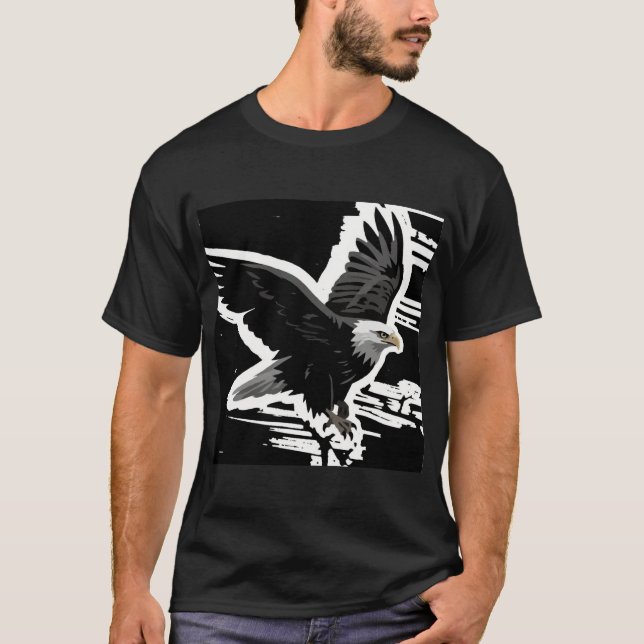 Symbol of Power: Bald Eagle in Flight T-Shirt (Front)