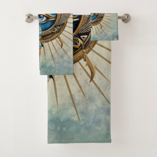 Symbol of the Egyptian allseeing eye,  Bath Towel Set