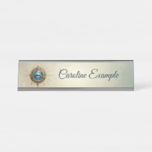 Symbol of the Egyptian allseeing eye,  Desk Name Plate