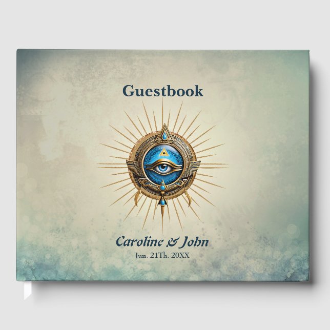 Symbol of the Egyptian allseeing eye,  Guest Book (Front)