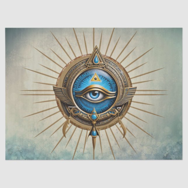 Symbol of the Egyptian allseeing eye,  Tissue Paper (Front)
