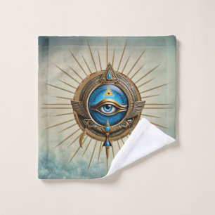 Symbol of the Egyptian allseeing eye, Wash Cloth