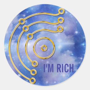 Symbol RUNA / GOLD, I'M RICH heaven Classic Round Sticker