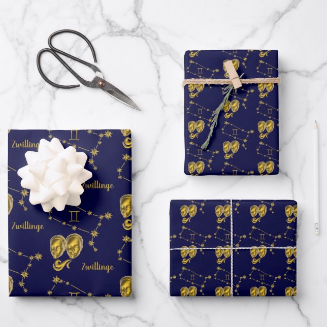 symbol twins, gold wrapping paper sheet (Front)