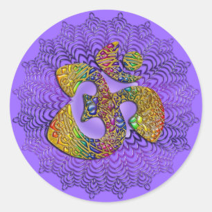 Symbol Universal OM / AUM - Ornament Classic Round Sticker