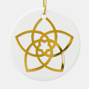 Symbol Venus Flower / GOLD Ceramic Tree Decoration
