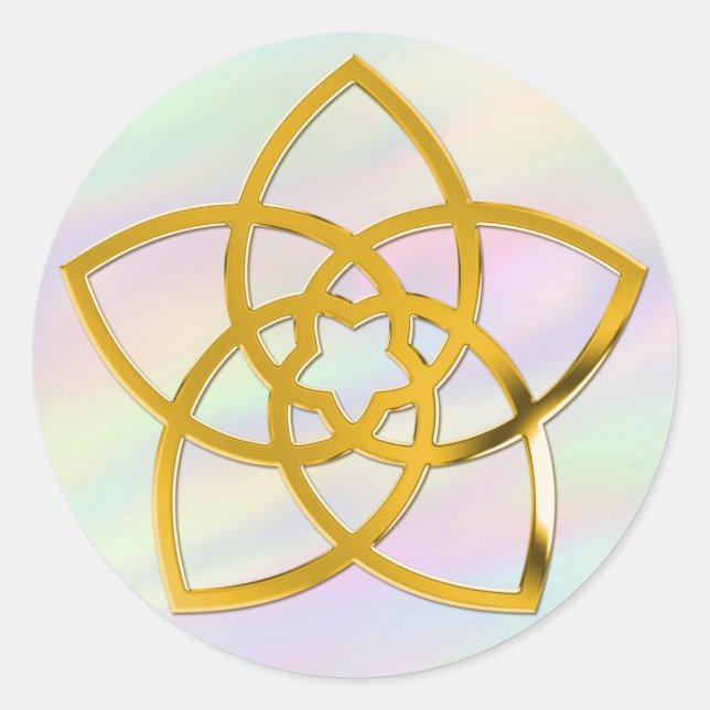 Symbol Venus Flower / GOLD | coloured light Classic Round Sticker (Front)