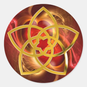 Symbol Venus Flower / GOLD heart by heart Classic Round Sticker