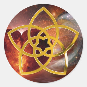 Symbol Venus Flower / GOLD   hot love Classic Round Sticker