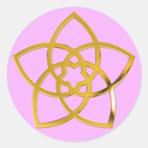 Symbol Venus Flower / GOLD pink light Classic Round Sticker
